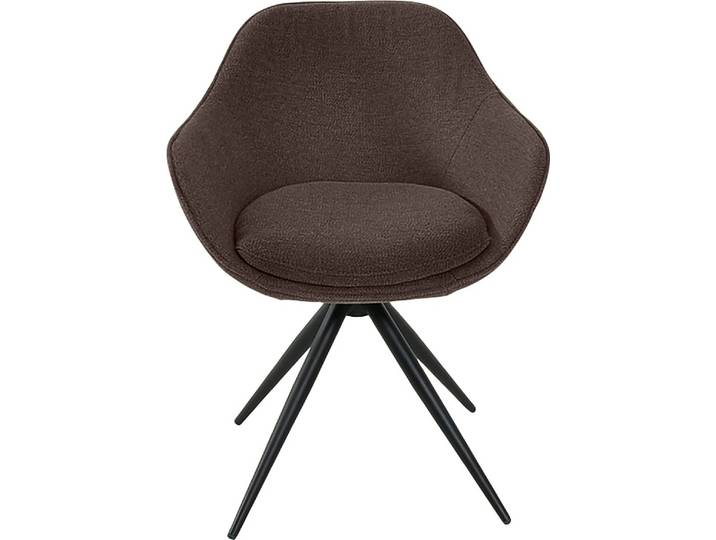 Drehstuhl K+W KOMFORT & WOHNEN ZOOM , braun (dunkelbraun 78), B:60cm H:83cm T:57cm, Stühle, Drehstuhl, 4-Fuss Drehstuhl mit Gestell aus Metall schwarz Struktur
