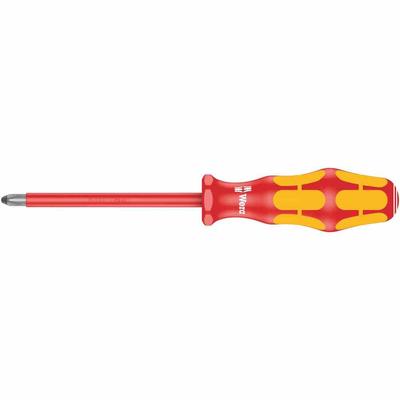 WERA Schraubendreher Kreuz, Phillips PH2, Isoliert, 100mm, gerade, 2-Komponenten, Antimagnetisch
