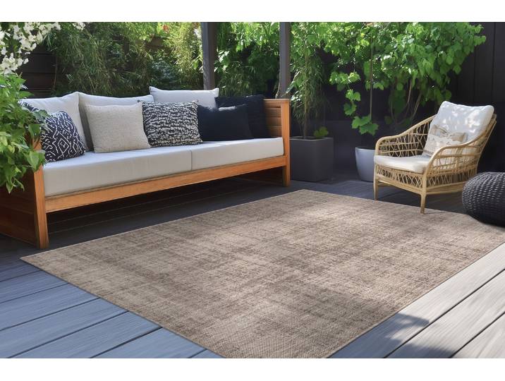 Teppich KAYOOM Nibru 625 , beige (taupe), B:200cm H:5mm L:290cm, Polypropylen, Teppiche, Teppich, Flachgewebe, In- und Outdoor geeignet, schnell trocknend