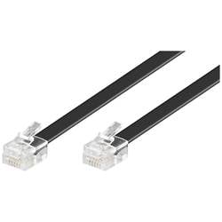 Goobay Telefon (analog) Kabel [1x RJ12-Stecker - 1x RJ12-Stecker] 10.00 m Schwarz 50323