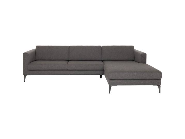Massimo Divani Ecksofa Levante Stoff grau B 279 T 170 cm - Ecksofa