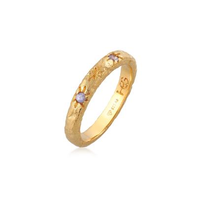 Silberring HAZE & GLORY "Ring Bandring Stern Tansanite - Starlover 925 Silber" Gr. 50, gold, Fingerringe, Damen, 50, Silber 925 (Sterlingsilber), Silberring
