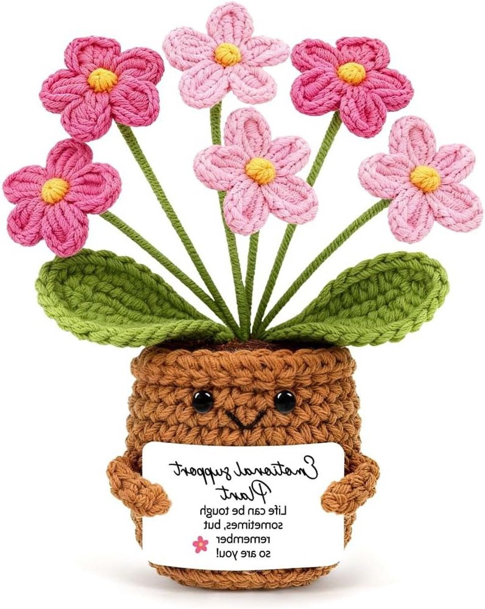 Hukuma Geluk Bloem - Handgemaakte gehaakte bloem - Multicolor - 16,4 cm