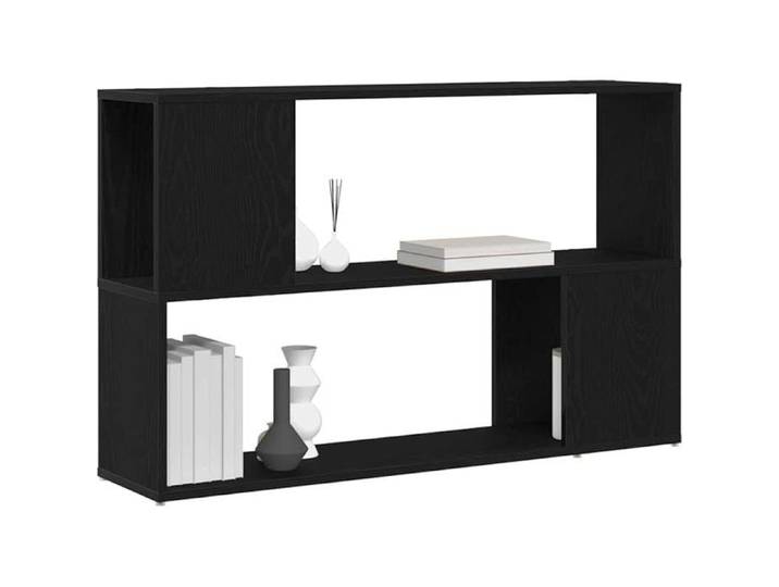 Ensemble Meuble TV Noir 100 x 24 x 63 cm Bois d\'ingénierie Rangement pour Salon Meuble TV rectangulaire cabane Murale