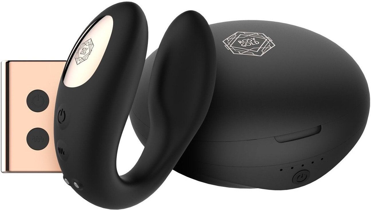 Rosy Gold Vibromasseur C-Shape en silicone doux avec étui de charge luxueux