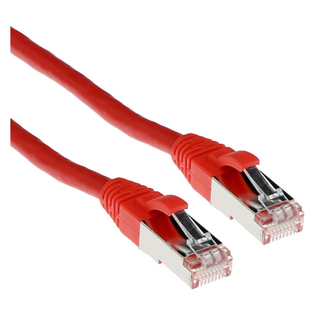 ACT Red 15 meter LSZH SFTP CAT6A patch cable snagless with RJ45 connectors (S/FTP, CAT6a, 15 m) (FB7515)