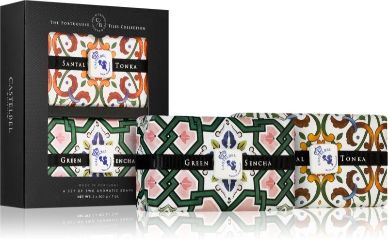 Castelbel Tile Santal Tonka + Green Sencha savon solide coffret cadeau