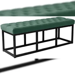 CLP Sitzbank Polson Samt Schwarz grün/120 cm