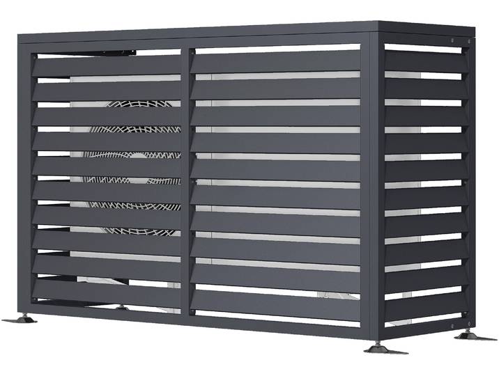 Wärmepumpen-Verkleidung WESTMANN Boxa M , grau (anthrazit), B:140cm H:97cm T:56cm, Stahl, Abdeckblenden, Wärmepumpen-Verkleidung, 56x140x97cm