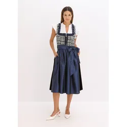 bonprix Dirndl und Schürze (2-tlg.Set), blau, Gr.40, Modern und feminin: Dirndl mit einer Boucleé-Mieder und Schürze aus glänzendem Satin