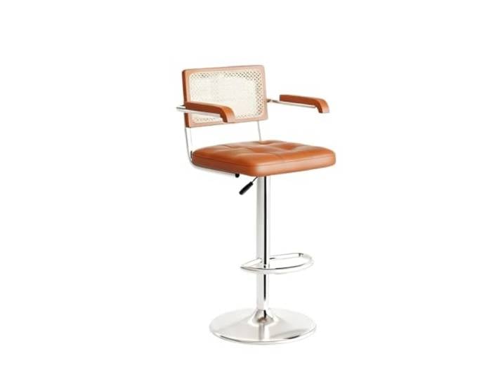 VNCdfhETs Barstuhl Höhenverstellbare Barhocker Drehbare Frühstücksstühle Barhocker(Orange-a)