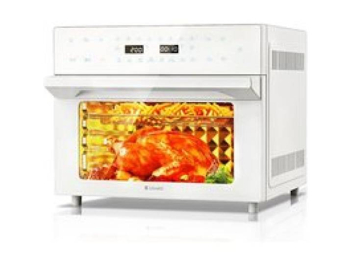 LLIVEKIT 30L Friteuse - Air Fryer 45P x 43l x 36H - 20 Programmes - Écran Tactile LED - Friteuse sans Huile Blanc Crème