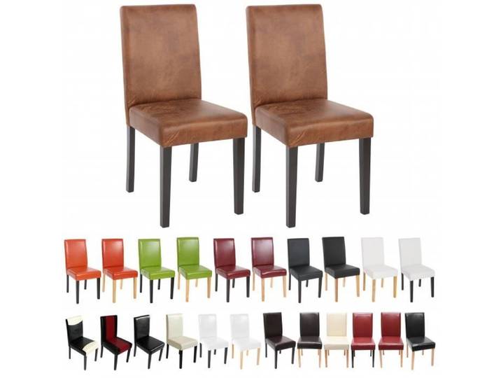 2x chaise à manger chaise de cuisine Littau - simili cuir gris mat pieds clairs