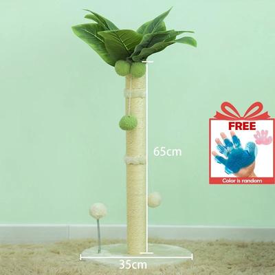 Uplift Essentials Tropical Palm Tree Cat Scratching Post With Interactive Toys white