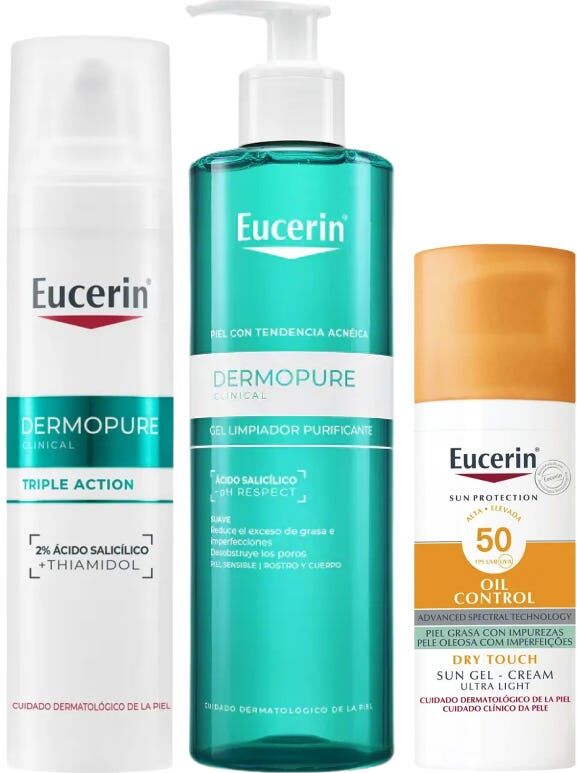 Eucerin Pack Dermopure Limpieza + Serum + Sun Face