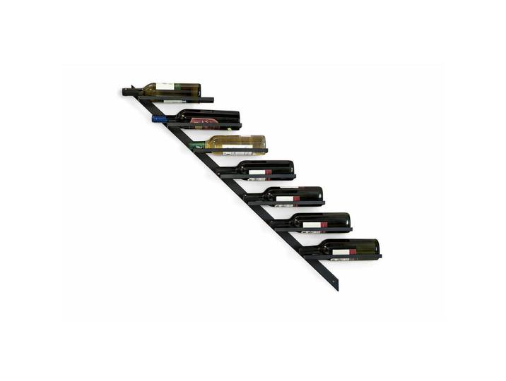 DanDiBo Weinregal Diagon rechts 7 Flaschen Metall Schwarz 29/10/100 cm, 29x100x10 cm, Weinregale