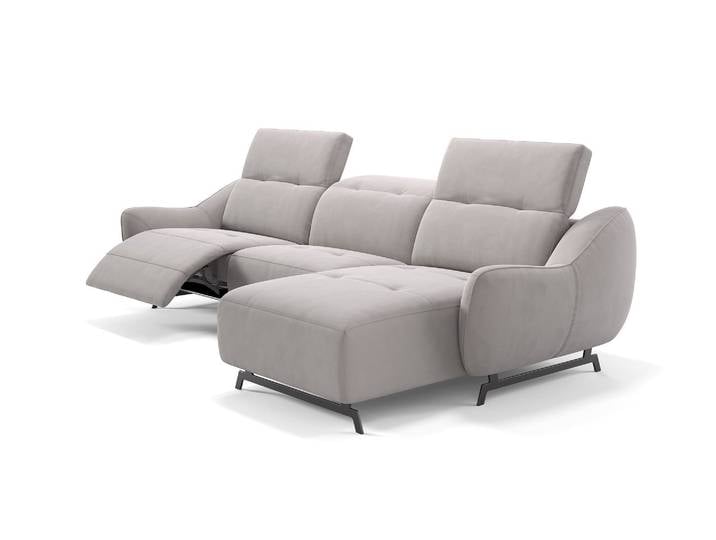 Stoff Ecksofa LIVERI Relaxfunktion Wohnlandschaft Elektrisches Sofa