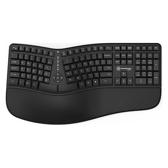 Powerton ERGO LANA Ergonomische Tastatur verkabelt (USB) US, schwarz (US, Kabelgebunden) (44393467)