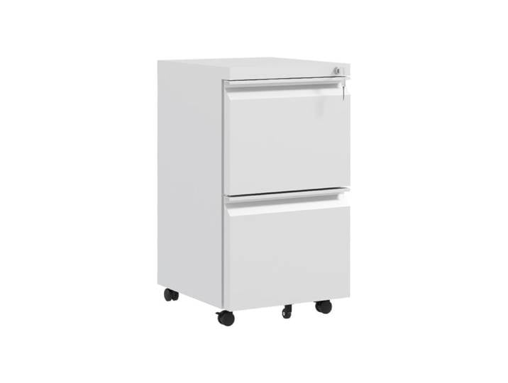 Vinsetto 2-Drawer Mobile Filing Cabinet Steel Lockable File Cabinet for Letter A4 and Legal Size Pre-Assembled Body White