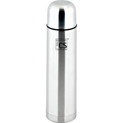 Isolierflasche CARL SCHMIDT SOHN "Elstra", grau (edelstahl), 1.000ml, Edelstahl, Trinkflaschen, Isolierflasche, rostfreier Edelsgtahl, bruch- und stoßfest