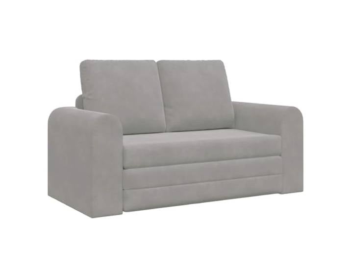 KUTYWEXFM Schlafsofa Samt 148x71x83 cm Hellgrau 2-Sitzer Couch Vielseitiges 2-in-1 Schlafsofa aus Samt für Wohnzimmer und Gästezimmer mit bequemen Kissen und stabiler Metallkonstruktion.
