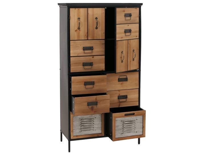 Apothekerkommode HWC-O80, Schrank Highboard Schubladen, Vintage Shabby-Look 136x73x35cm, natur Standard