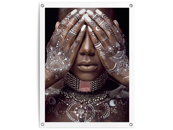 Poster REINDERS Afrikanische Frau , weiß (farbe bild(er): weiß), B:60cm H:80cm T:0,1cm, Leinwand, Bilder, Poster, Outdoor für Garten oder Balkon