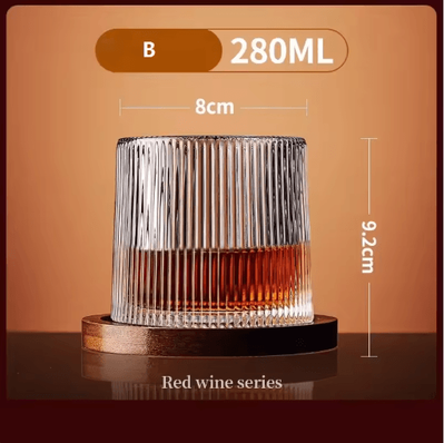 Inspire Picks Rotating Base Crystal Whiskey Glass Spinning Tumbler For Whiskey Wine And Brandy b 2pc