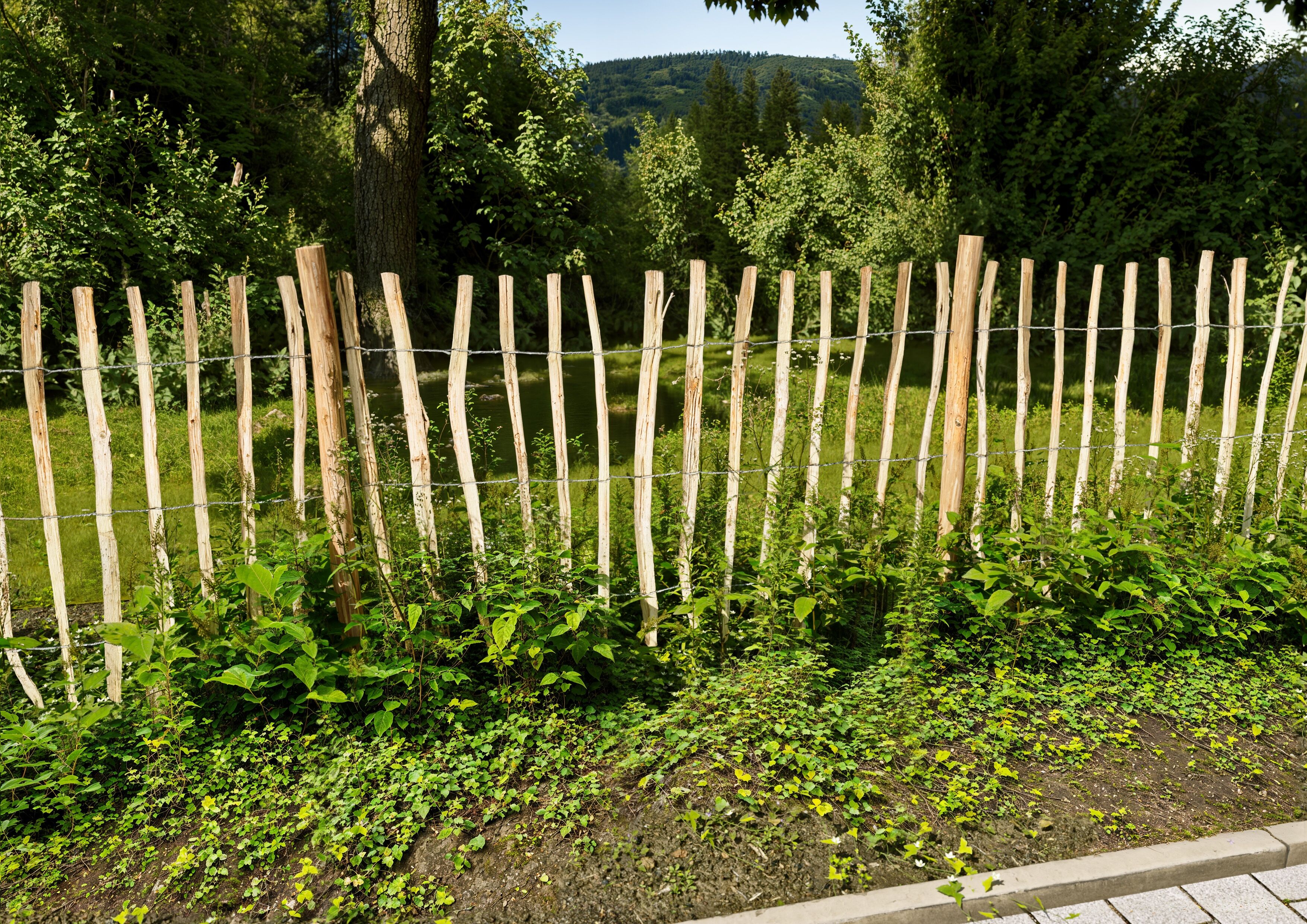 Staketenzaun KONIFERA "Rollzaun Haselnuss, HxB: 120x500 oder 150x300 cm", braun (natur), H:120cm, Holzwerkstoff, Zaunelemente, Staketenzaun, für Abgrenzungen oder Einfassungen im Garten