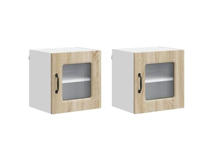 HKTMGDNG 2X Küchen-Wandschrank Hängeschrank Sonoma-Eiche 40x31x40 cm Stabiler Wandküchenschrank aus Holzwerkstoff für die modulare Aufbewahrung von Geschirr und Kochutensilien im Essbereich.