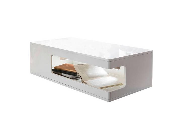 Livetastic Couchtisch, Weiß Hochglanz, rechteckig, 60x35x120 cm, Wohnzimmer, Wohnzimmertische, Couchtische