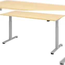 bümö elektrisch höhenverstellbarer Schreibtisch Ahorn 180x80 cm - Schreibtisch höhenverstellbar elektrisch, elektrischer Schreibtisch & Gaming Tisch,