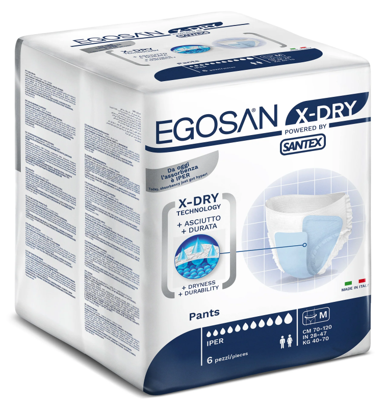 Egosan Pants X-Dry Medium - 6 paquets de 6 protections