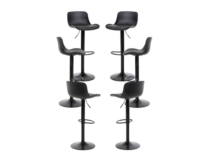 6er Set Delvo Hocker - Schwarz