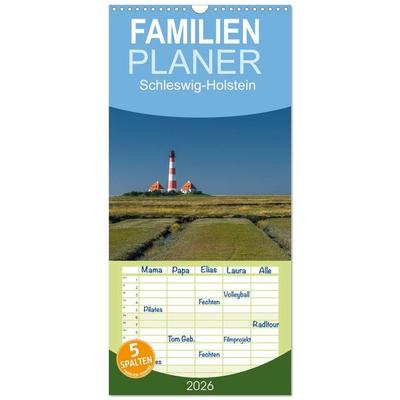Familienplaner 2026 - Schleswig-Holstein mit 5 Spalten (Wandkalender, 21 x 45 cm) CALVENDO
