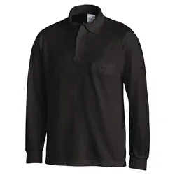 Langarm-Poloshirt "08/841" - XL - schwarz