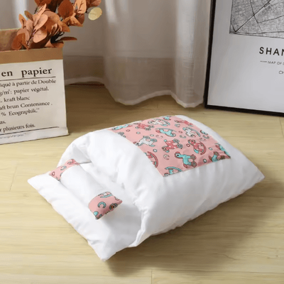 Inspire Picks CozyPaws Kawaii Removable Cat Cave Bed For Cats And Small Dogs pink s
