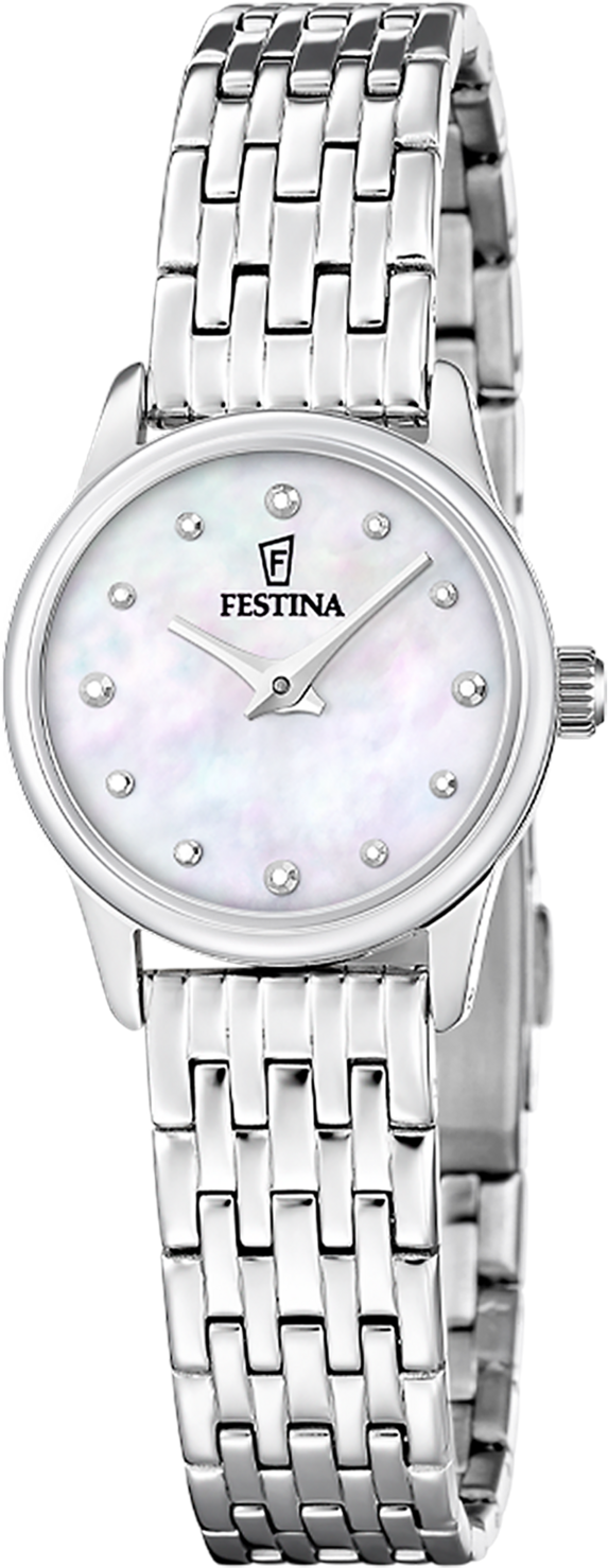 Quarzuhr FESTINA "Mademoiselle", silber (silberfarben, perlmuttfarben, perlmuttfarben), Armbanduhren, Damen, silberfarben, Quarzuhr, Armbanduhr, Damenuhr, Edelstahlarmband, analog