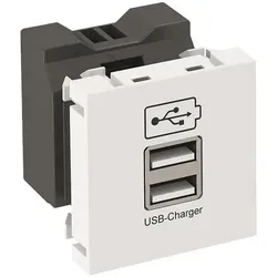OBO Bettermann BETTERMANN MTG-2UC2.1 RW1 (2 Ports), USB Ladegerät, Weiss