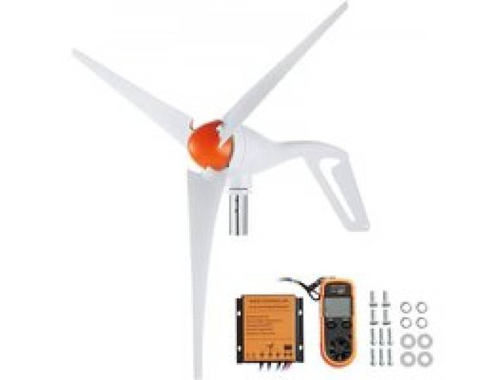 VEVOR Générateur d'éolienne 500 W avec anémomètre, kit d'éolienne 12 V, générateur d'énergie éolienne à 3 pales, contrôleur MPPT et direction du vent réglable, adapté pour la maison, la ferme, les camping-cars, les bateaux