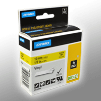 Dymo Label Band IND 18432 (S0718450) schwarz auf gelb 12mm x 5,5m Vinyl