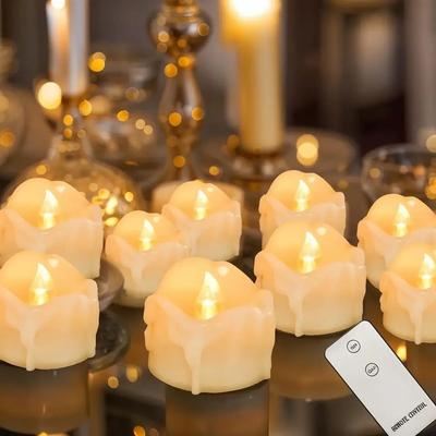 Uplift Treasures Remote Control LED Tea Light Candles With Timer 36pcs