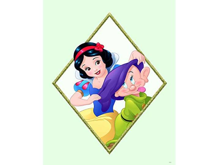 Komar Disney Snow White & Dopey Tableau Mural pour Chambre d'enfant sans Cadre\, coloré\, WB082-40x50