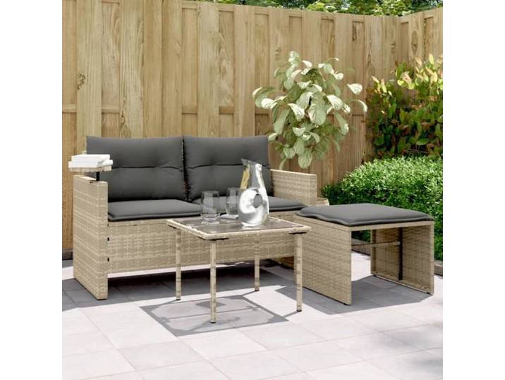 SALE 2025 Sofa de jardin - Salon de jardin avec coussins 3 pcs - gris clair - résine tressée - 130x55x68 cm 20 8 Kg 4575