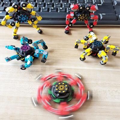 Inspire Select Deformable Fidget Spinner Chain Toy, Anti Stress Sensory Hand Spinner Gyro, Portable Stress Relief Gift For Kids & Adult red