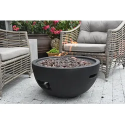 Gardenforma Gas Feuerstelle Jefferson Beton-Optik schwarz