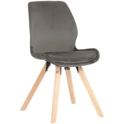 CLP Stuhl Luna Samt - Farbe: grau, Material: Samt