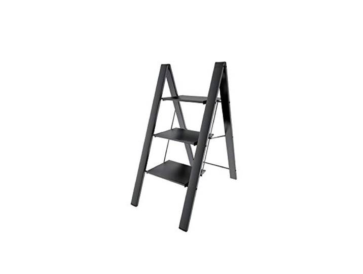 Svelt Aero Light Aluminium Tritthocker 3 Stufen Schwarz