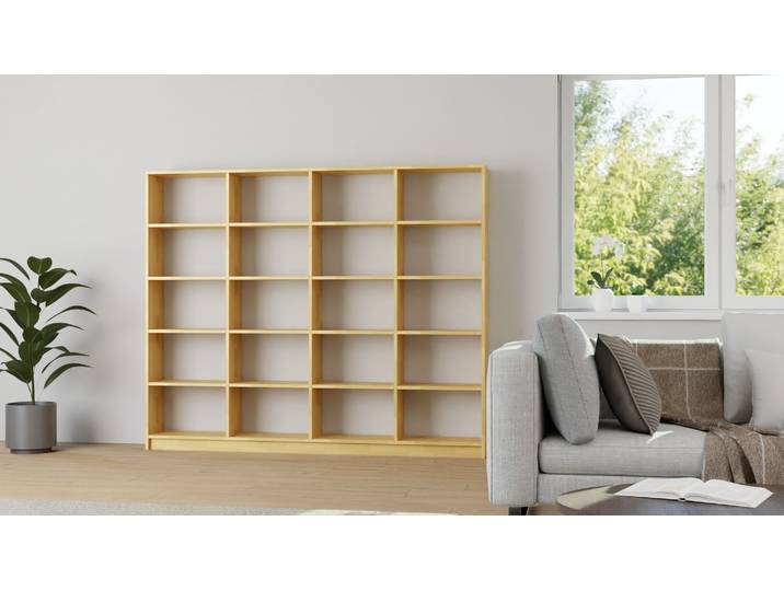 Breites Bücherregal aus Buche Buche Natur geölt