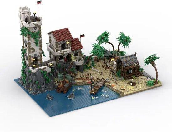 Selius Bouwstenen Set Middeleeuws Piraten Strand - 8028 stuks - Modulair Speelgoed